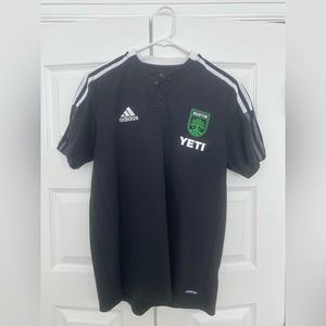 Men’s Austin FC adidas Black Tiro AEROREADY Polo, Size M